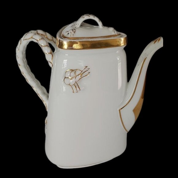 Antique Haviland Limoges Rope Handle Coffee Pot 1879-1889